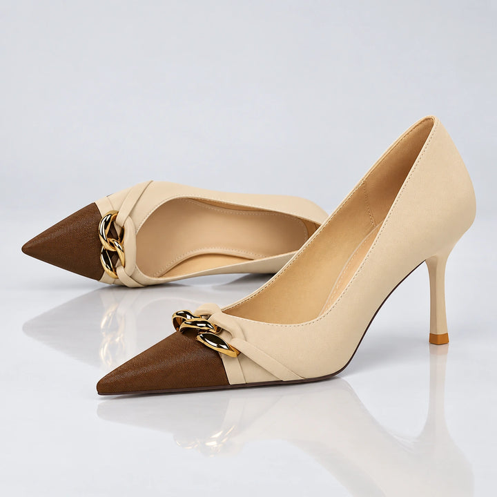 Laure Gold Chain Heels