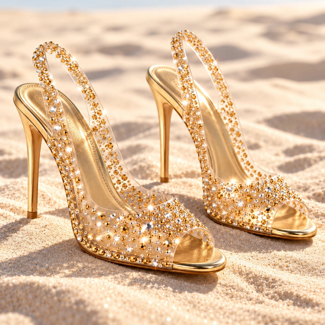 Gwen Rhinestone Heels