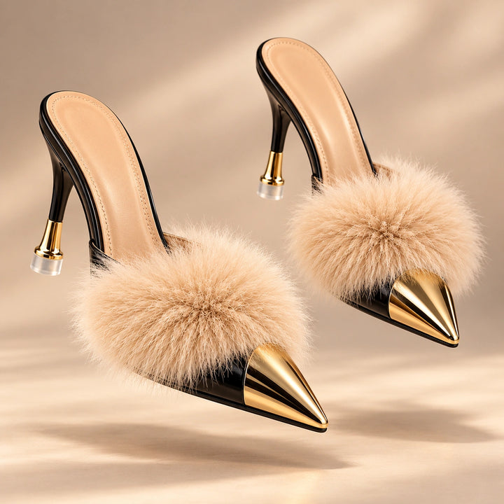 Eleanor Feather Trim Heels
