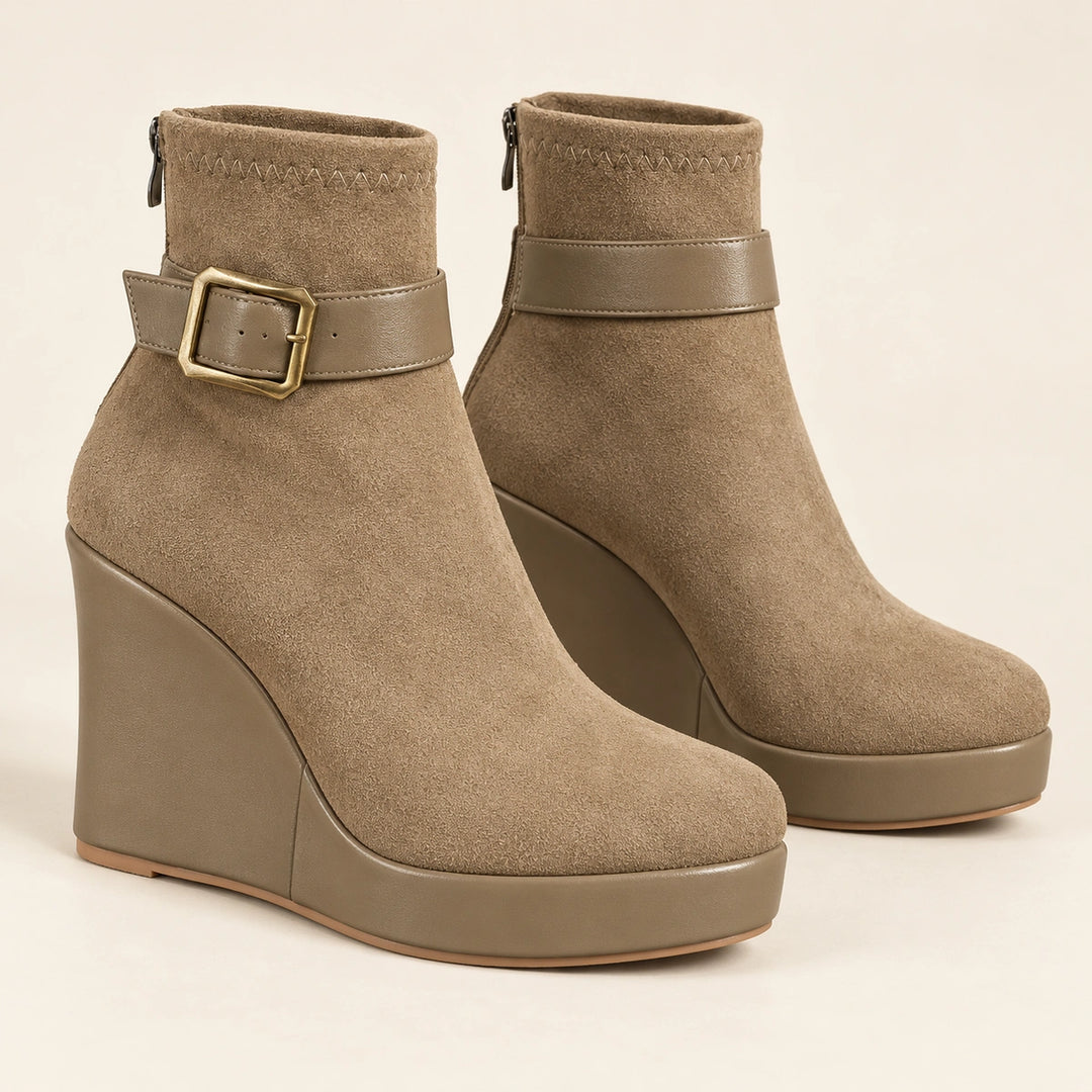 Claudine Suede Wedge Boots