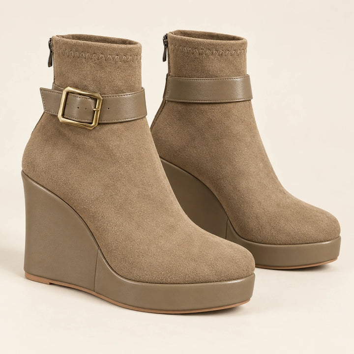 Claudine Suede Wedge Boots