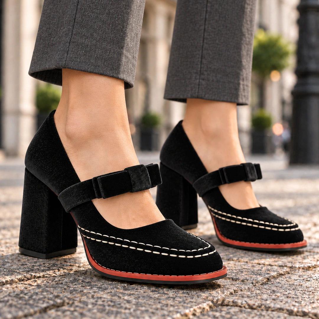 Liane Velvet Heel Pumps