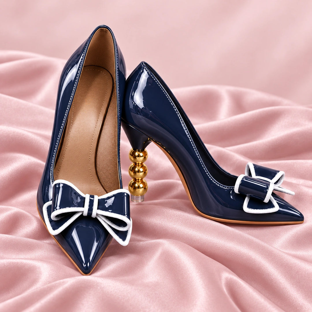 Zelie Gold Heel Pumps