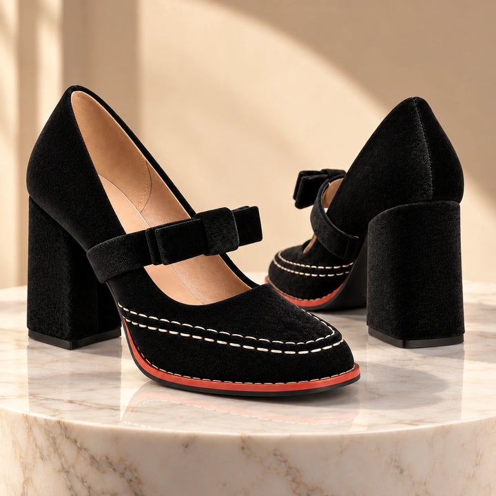 Liane Velvet Heel Pumps