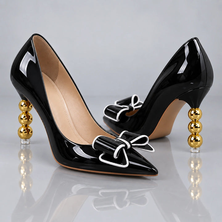 Zelie Gold Heel Pumps