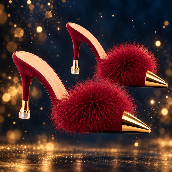 Eleanor Feather Trim Heels