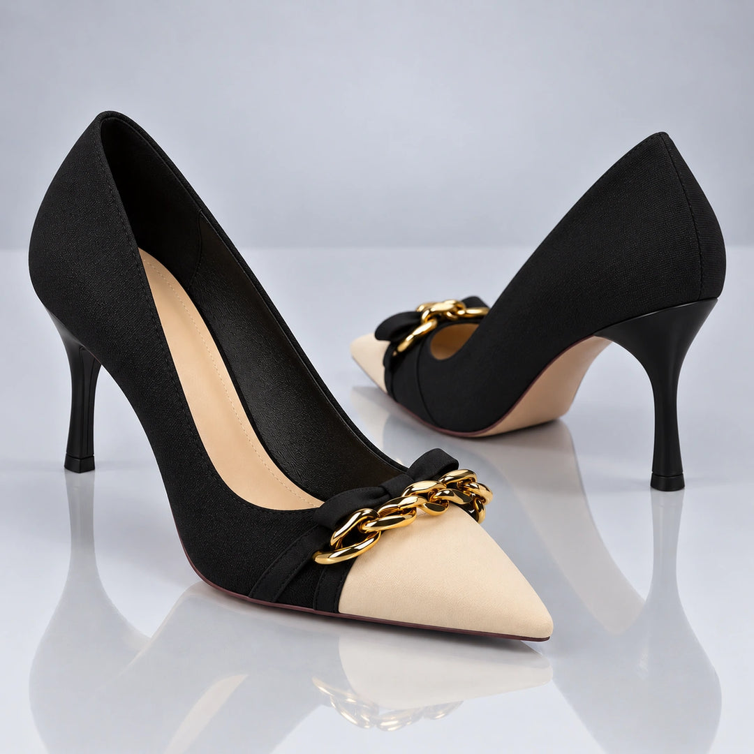 Laure Gold Chain Heels