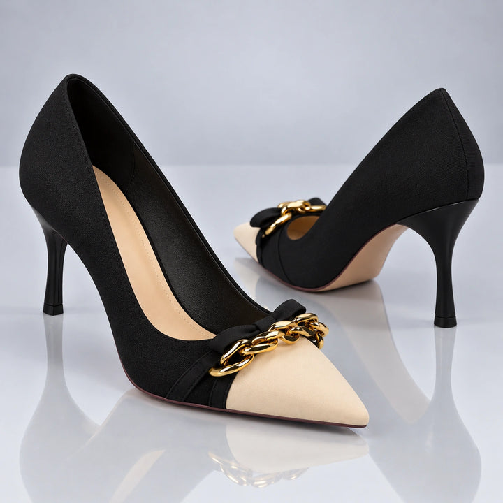 Laure Gold Chain Heels