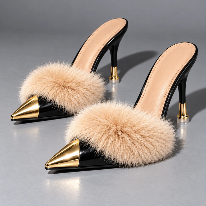 Eleanor Feather Trim Heels