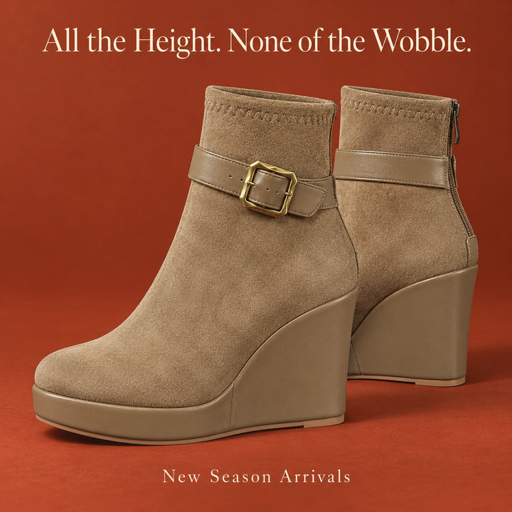 Claudine Suede Wedge Boots