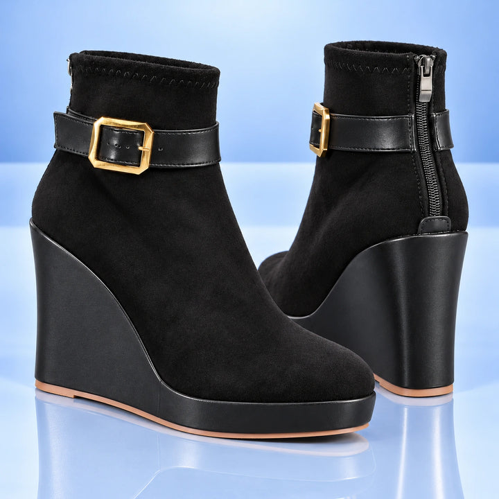 Claudine Suede Wedge Boots