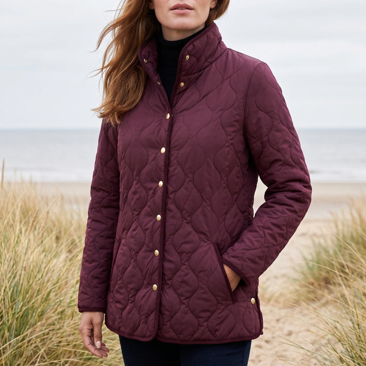 Rosalind Lightweight Quilted Jacket - Wine Red