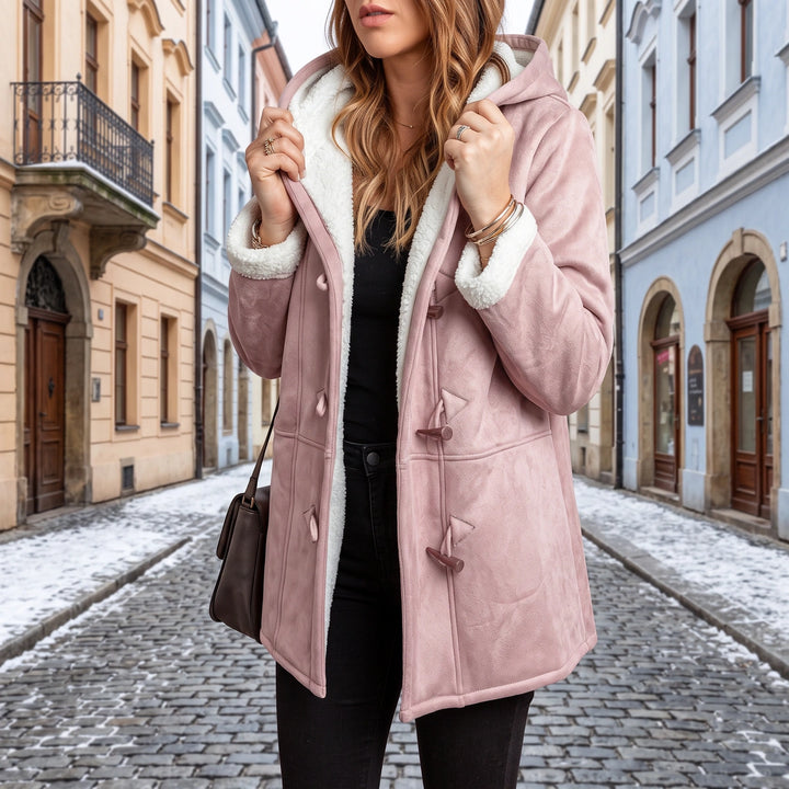 Philippa Sherpa Lined Toggle Coat - Pink