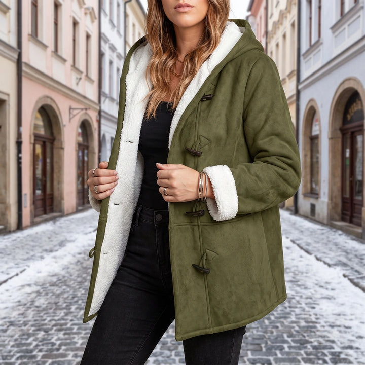 Philippa Sherpa Lined Toggle Coat - Green