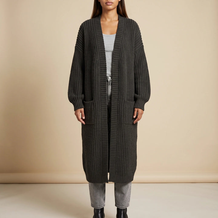Henrietta Oversized Longline Cardigan - Black