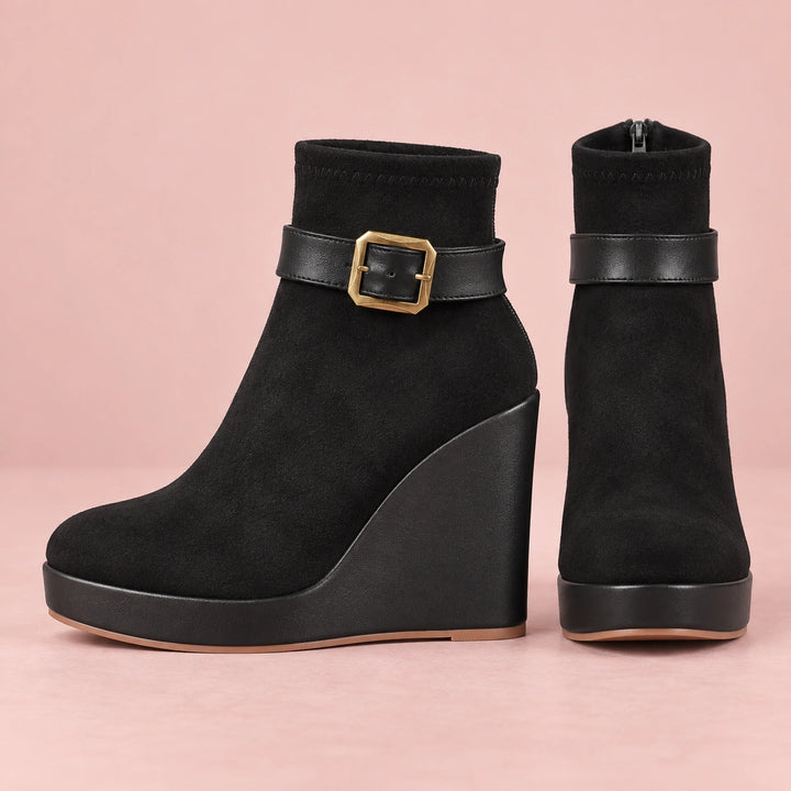 Claudine Suede Wedge Boots