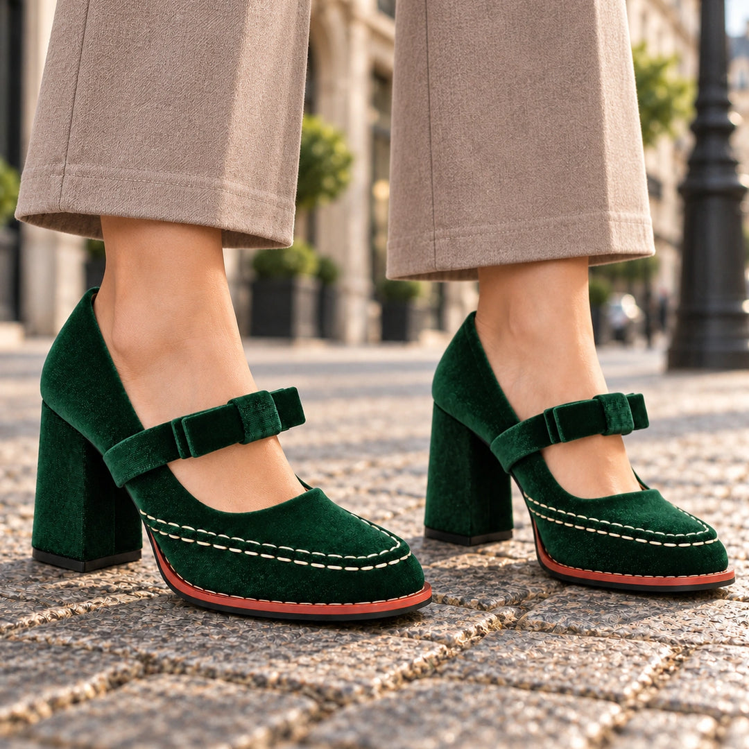 Liane Velvet Heel Pumps