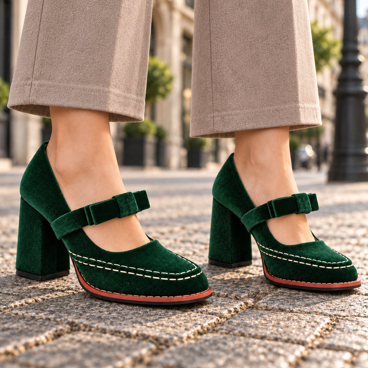 Liane Velvet Heel Pumps