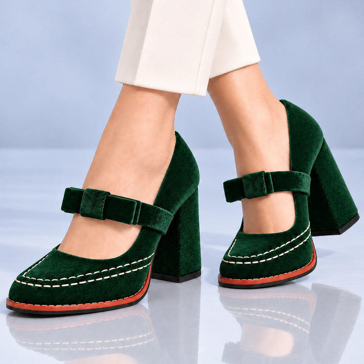 Liane Velvet Heel Pumps