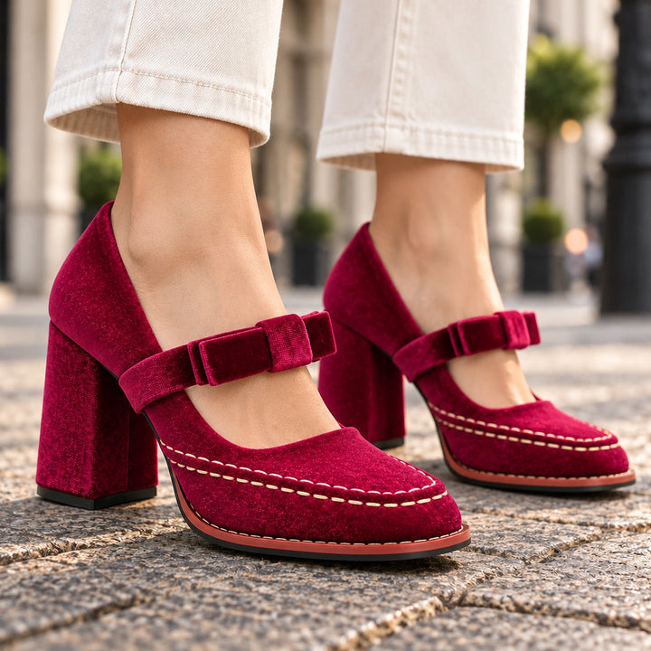 Liane Velvet Heel Pumps