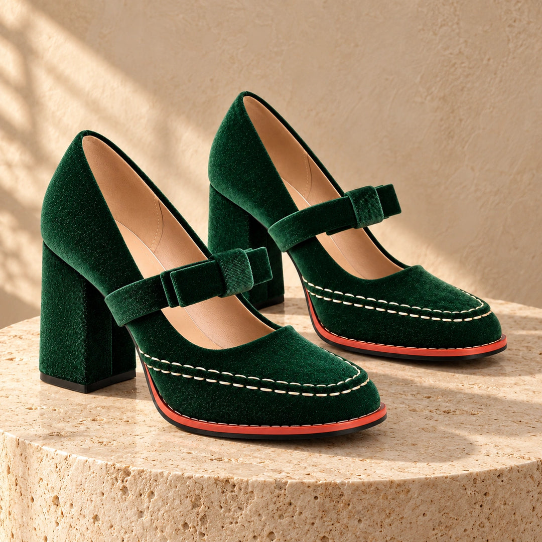 Liane Velvet Heel Pumps