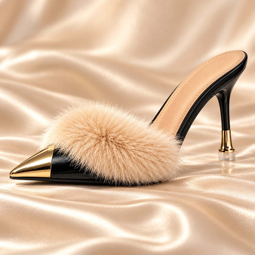 Eleanor Feather Trim Heels