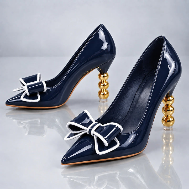 Zelie Gold Heel Pumps