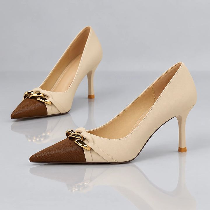 Laure Gold Chain Heels