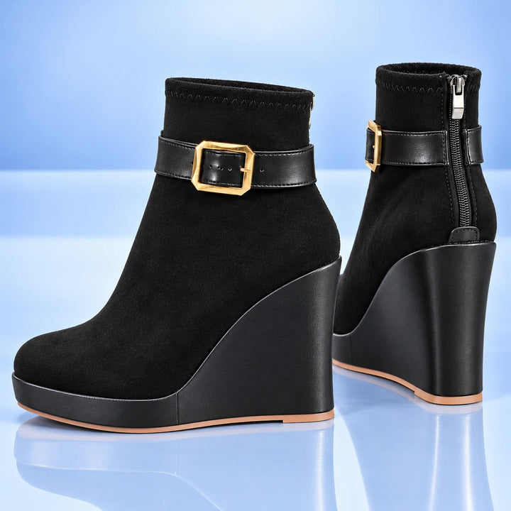 Claudine Suede Wedge Boots