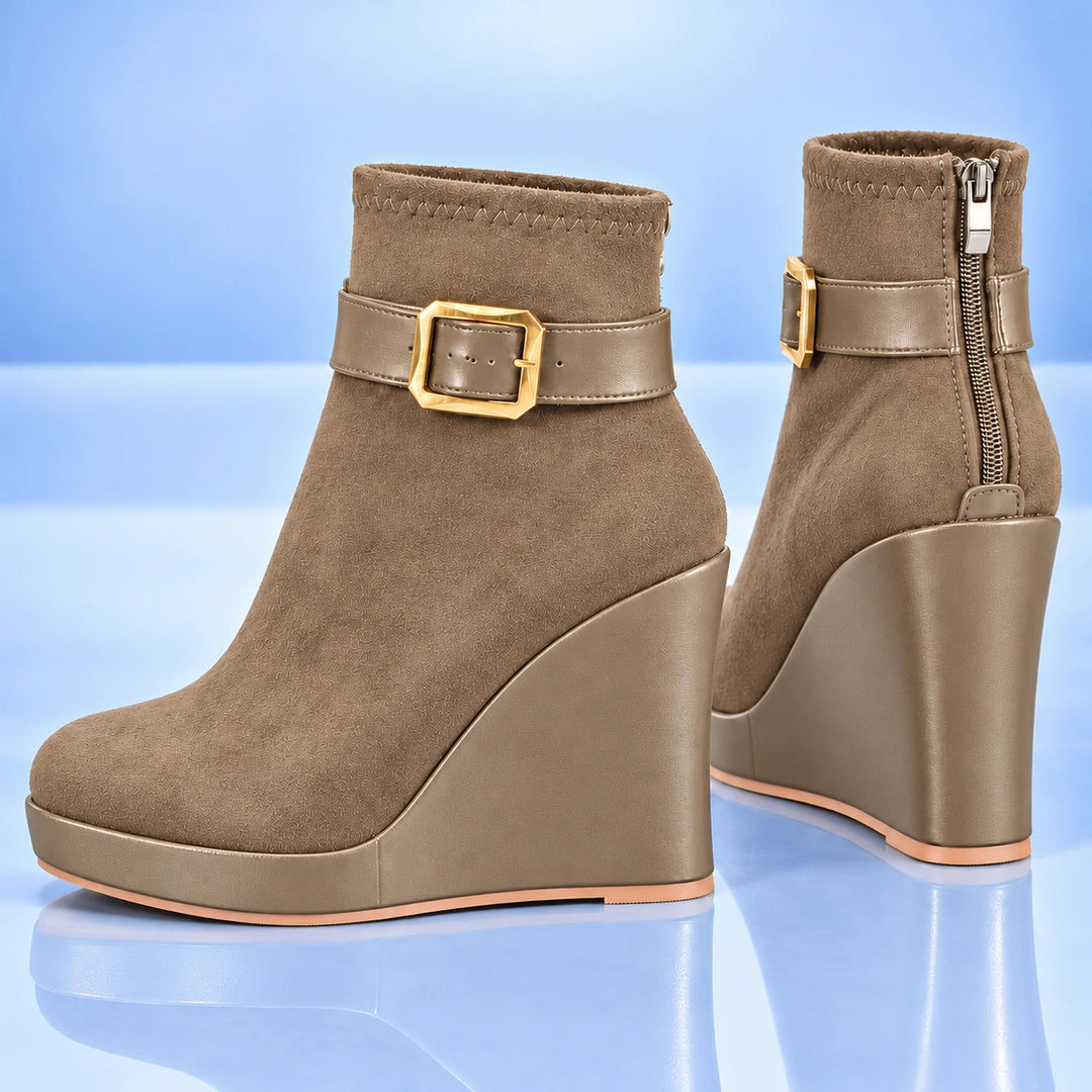 Claudine Suede Wedge Boots