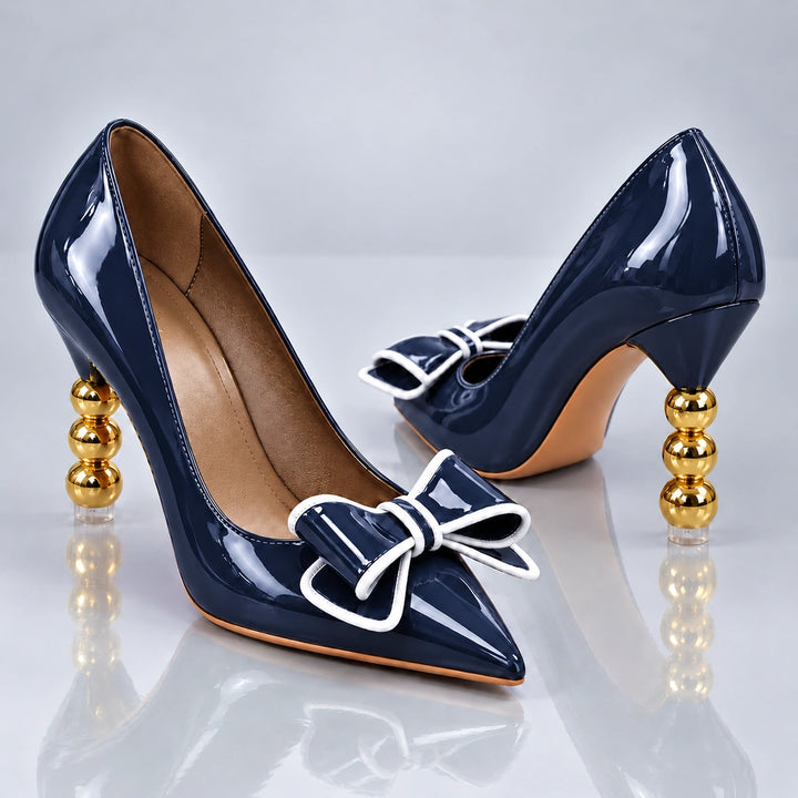 Zelie Gold Heel Pumps