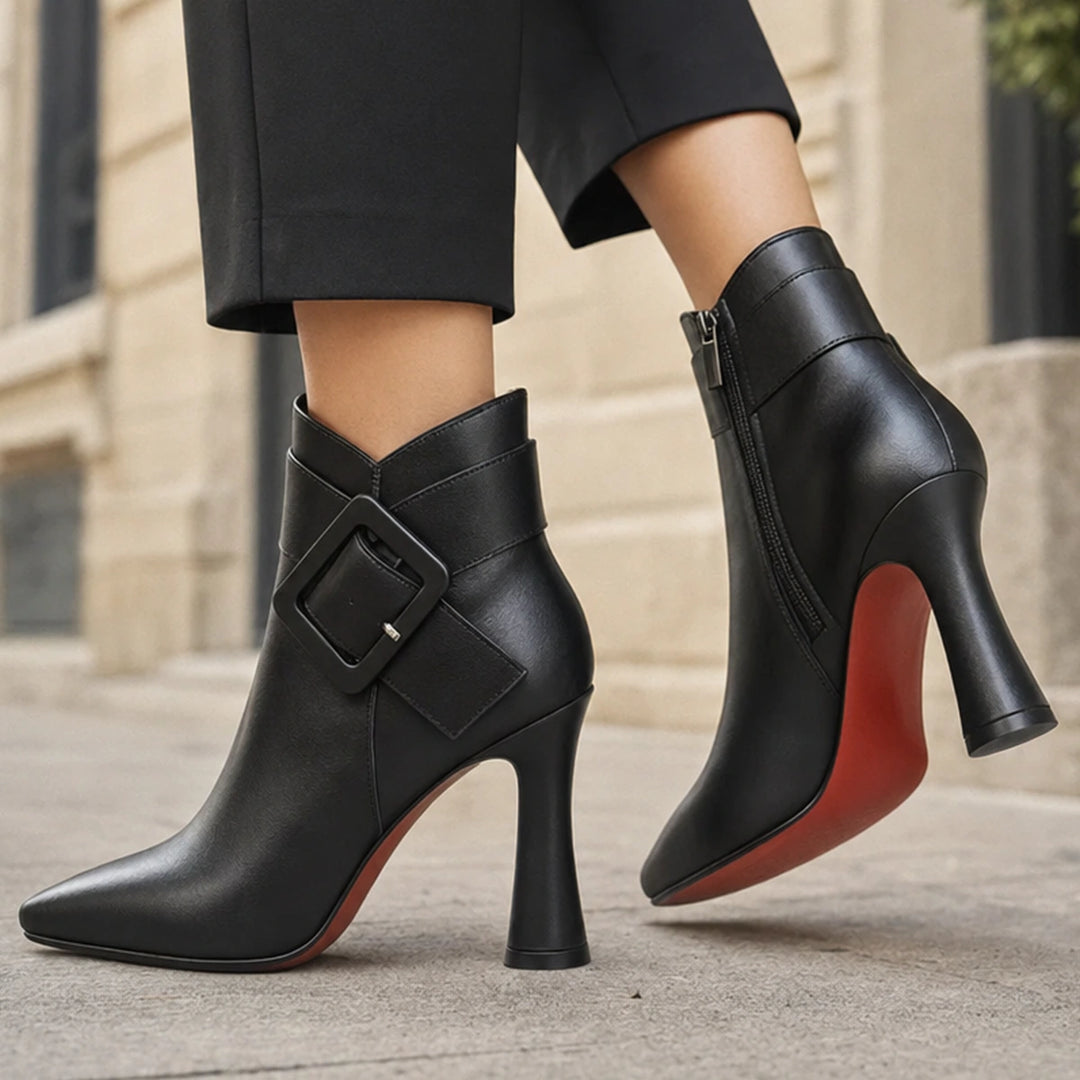Leontine Buckle Heel Boots