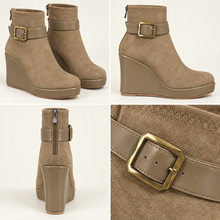 Claudine Suede Wedge Boots