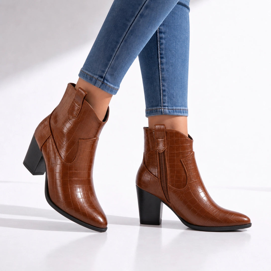 Renee Croc Ankle Boots