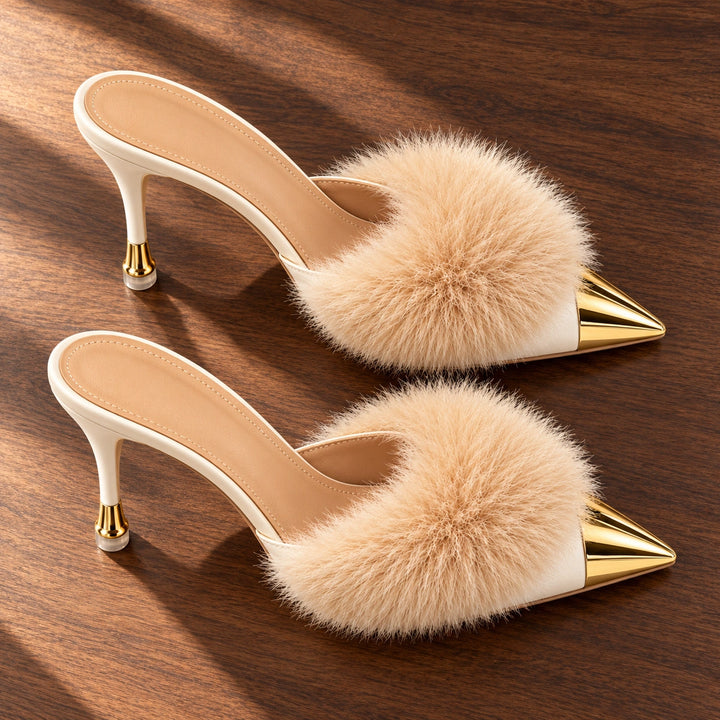 Eleanor Feather Trim Heels