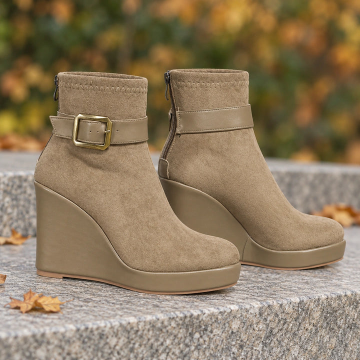 Claudine Suede Wedge Boots