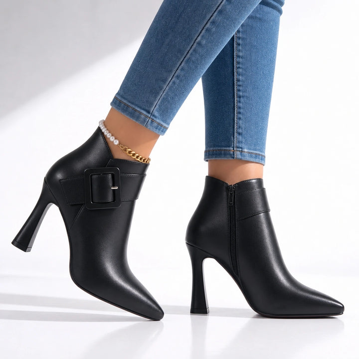 Leontine Buckle Heel Boots