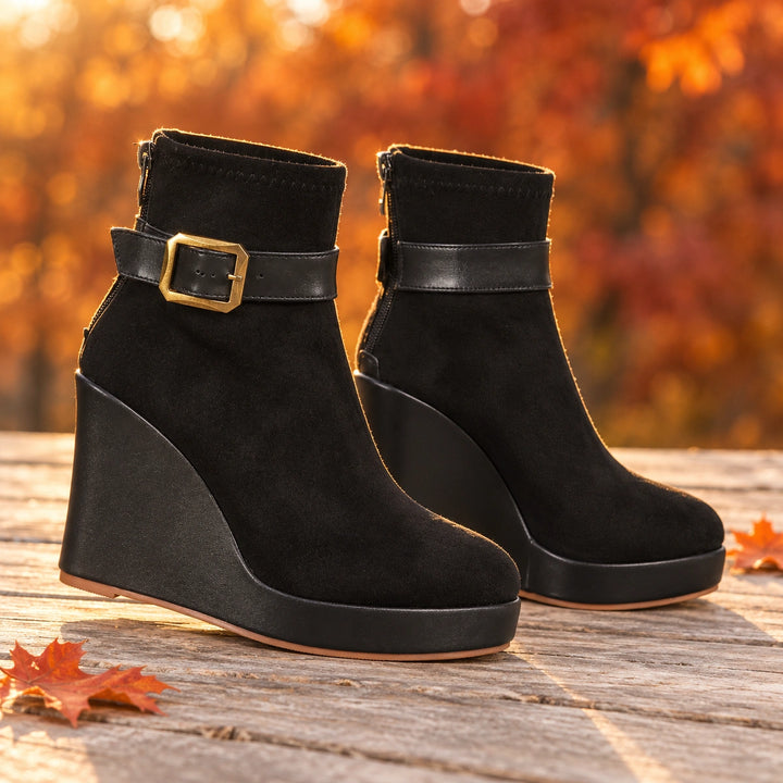 Claudine Suede Wedge Boots