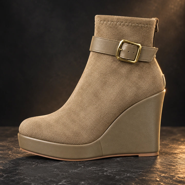 Claudine Suede Wedge Boots