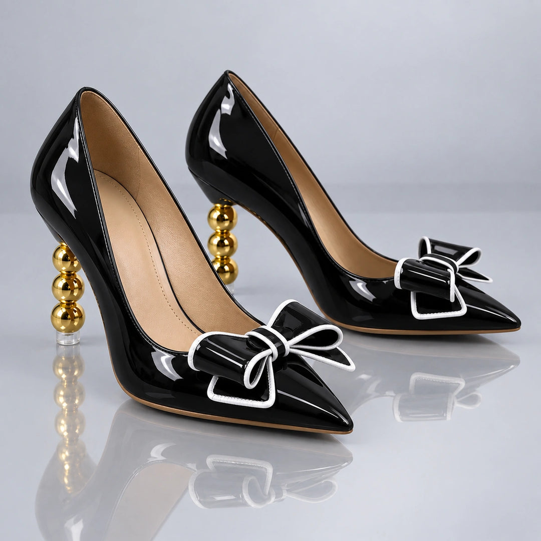 Zelie Gold Heel Pumps
