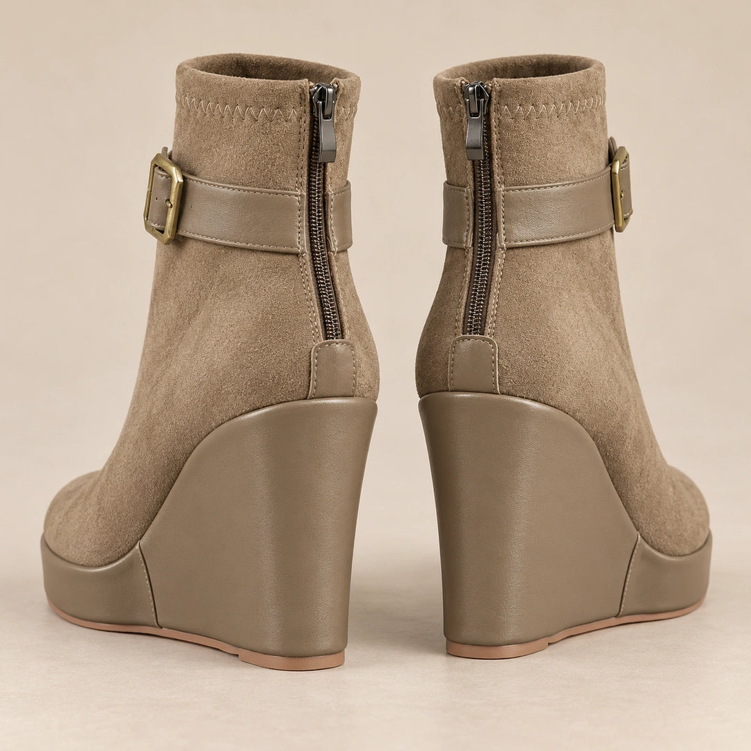 Claudine Suede Wedge Boots