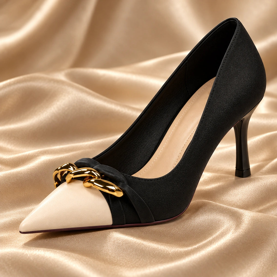 Laure Gold Chain Heels
