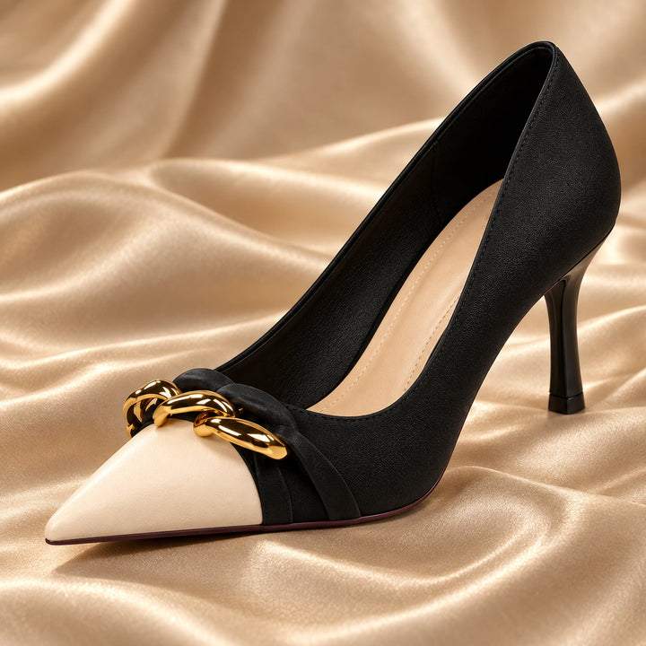 Laure Gold Chain Heels
