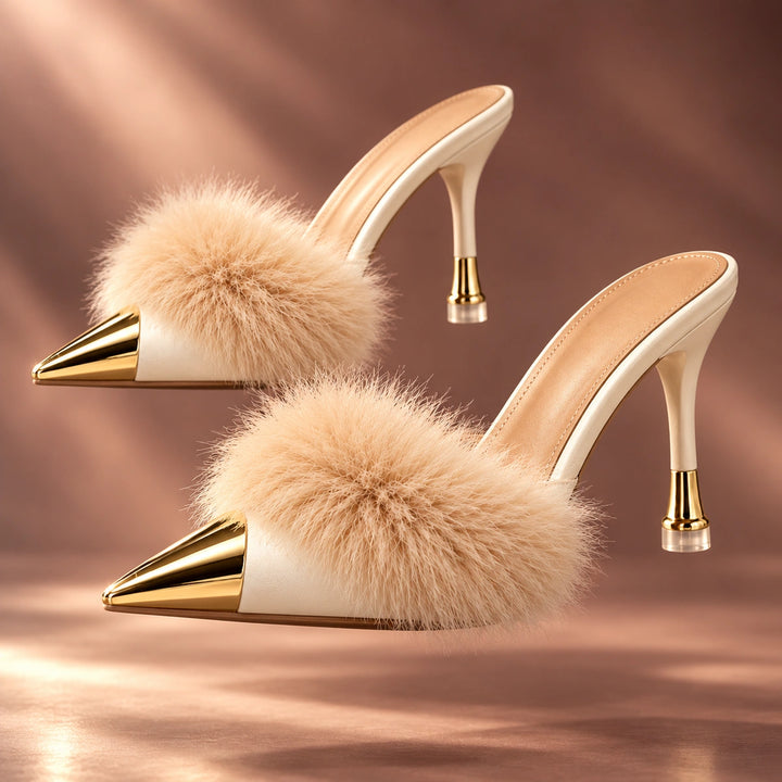 Eleanor Feather Trim Heels