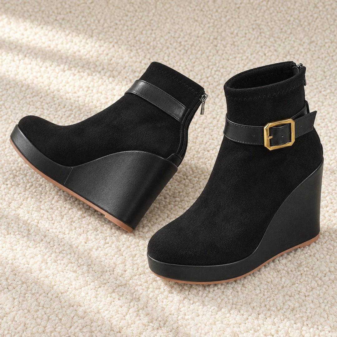 Claudine Suede Wedge Boots