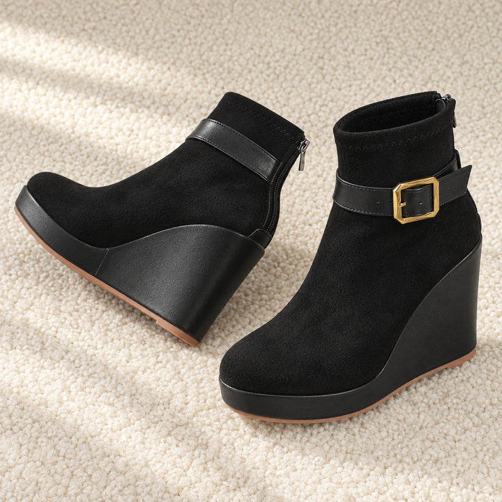 Claudine Suede Wedge Boots