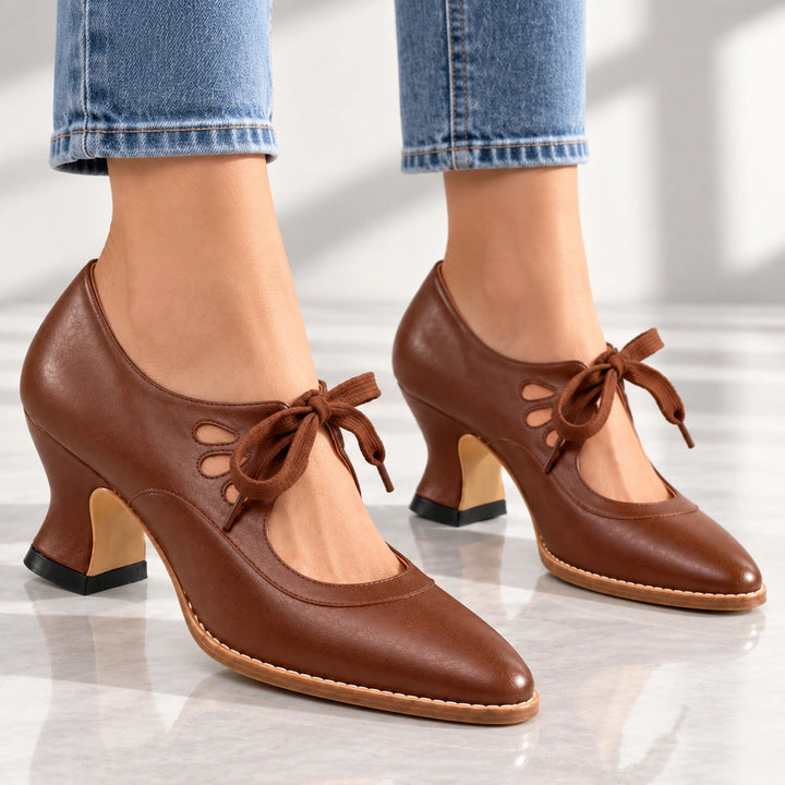 Leontine Leather Heels