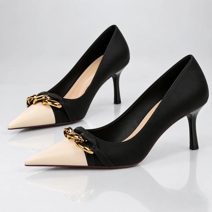 Laure Gold Chain Heels