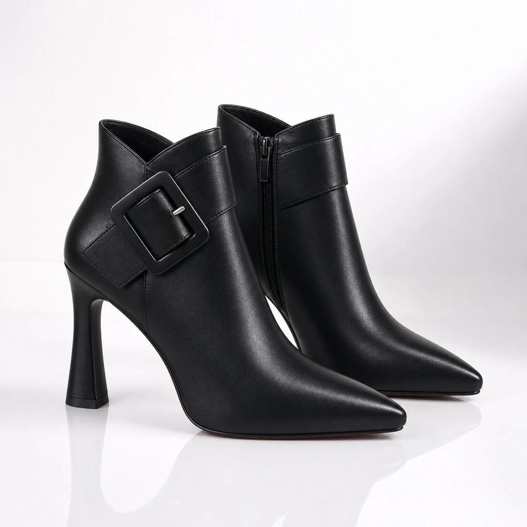 Leontine Buckle Heel Boots