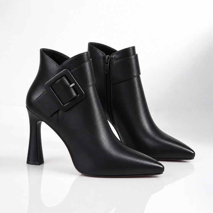 Leontine Buckle Heel Boots